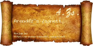 Arendás Zsanett névjegykártya